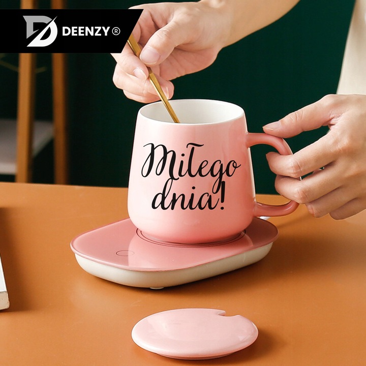 PODGRZEWACZ DO KUBKA KAWY HERBATY ZESTAW 5w1 Kubek z Podgrzewaczem +