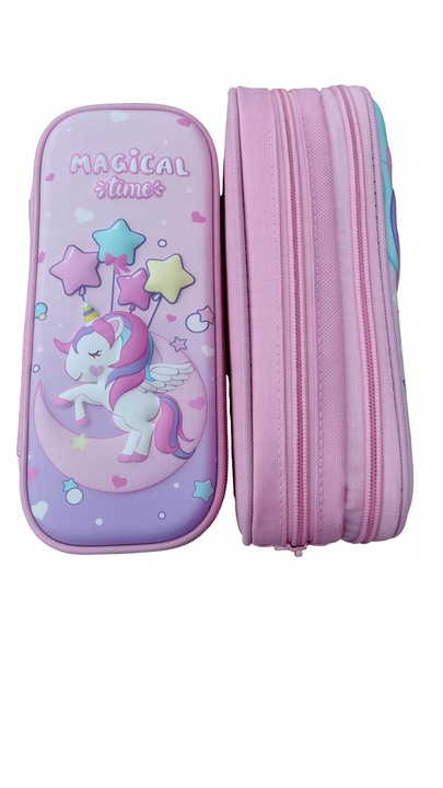 DUŻY PIÓRNIK PODWÓJNY DO SZKOŁY JEDNOROŻEC DŁUGOPI