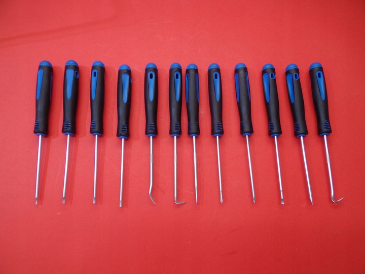 ZESTAW HAKÓW HACZYKÓW PRECYZYJNYCH WKRĘTAKI 12 EL