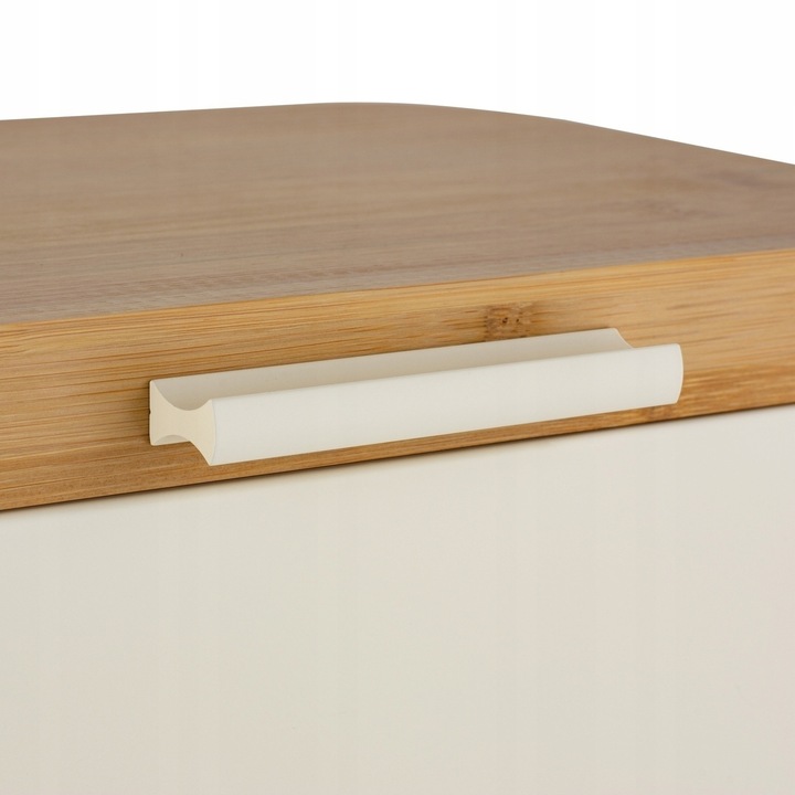 CHLEBAK STALOWY Pokrywa BAMBUSOWA POJEMNIK na PIECZYWO CHLEB BUŁKI