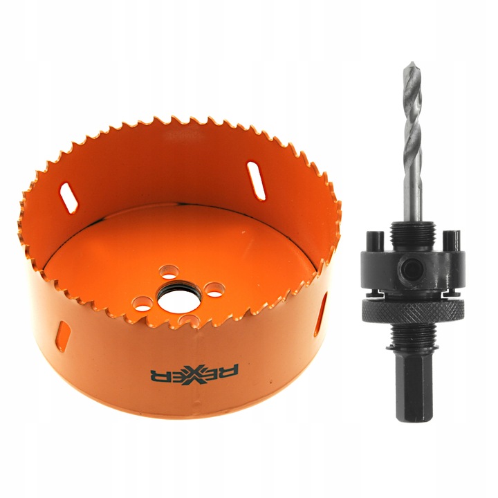 OTWORNICA DO DREWNA 100 MM + UCHWYT DO OTWORNIC BI-METALOWYCH 32-200