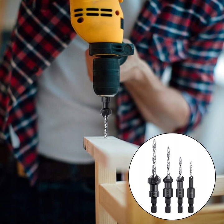 Wiertła do Drewna z Gzymką Fazownikiem + IMBUS nawiertaki z