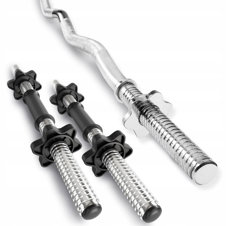 ZESTAW Sztanga gryf lekko łamany 120cm / 30 mm 36 kg OBCIĄŻENIA BITUMICZNE