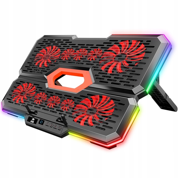 AAB EFFECTUM CICHA PODKŁADKA CHŁODZĄCA LAPTOP PODSTAWKA NOTEBOOK RGB 9-17"