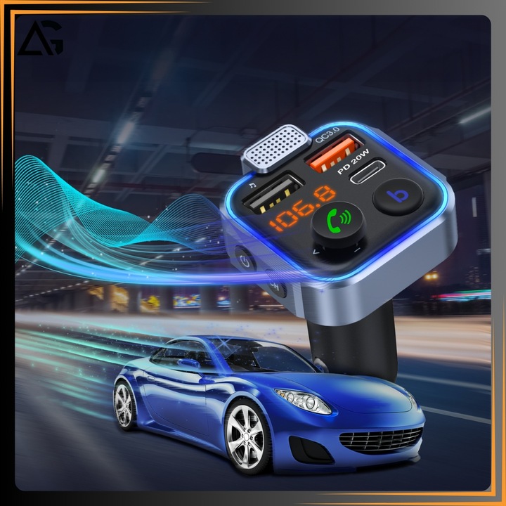 TRANSMITER BLUETOOTH SAMOCHODOWY FM 3x USB ADAPTER SZYBKA ŁADOWARKA MP3