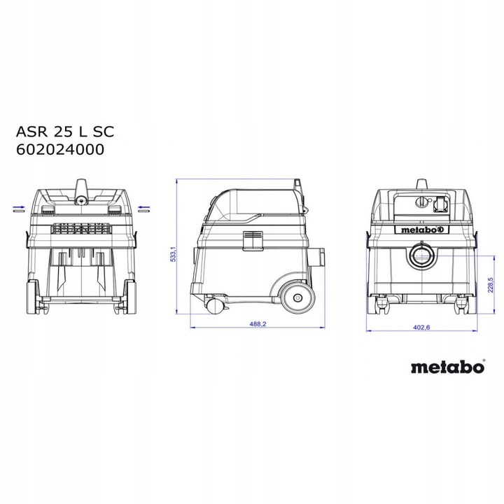 Odkurzacz uniwersalny Metabo ASR 25L SelfClean 602024000