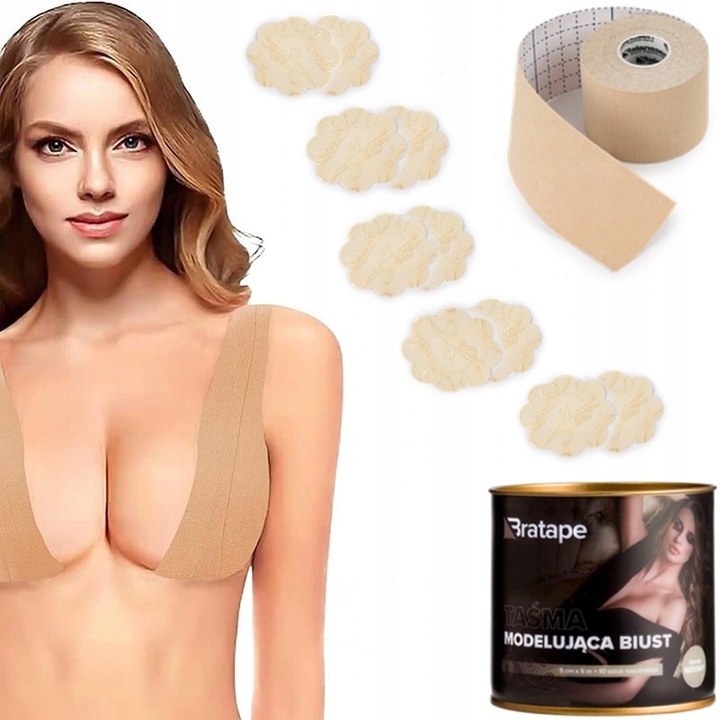 TAŚMA MODELUJĄCA BIUST UNOSZĄCA / PODTRZYMUJĄCA EFEKT PUSH_UP - 5 cm x 5 m