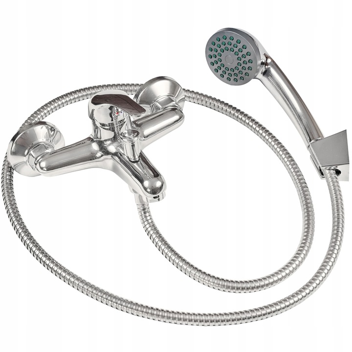 BATERIA WANNOWA PRYSZNICOWA ŚCIENNA KRAN WANNOWO-NATRYSKOWY + WĄŻ ZESTAW