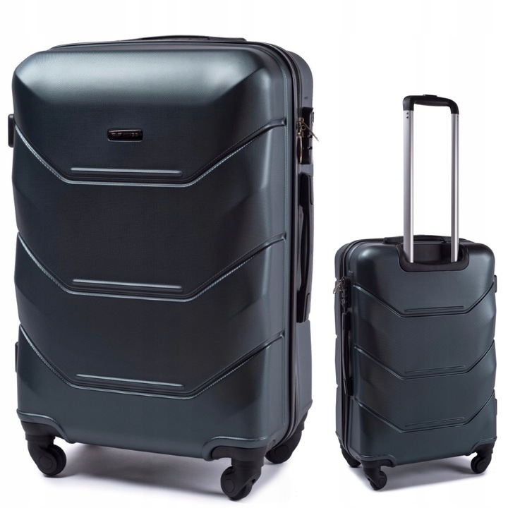 WINGS Średnia Walizka Bagaż PODRÓŻNY na 4 kółkach ABS+ TWARDA pojemna XL