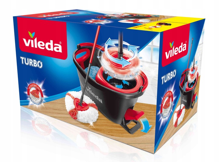 Vileda Mop obrotowy Turbo + wiadro ZESTAW Easy Wring and Clean TURBO