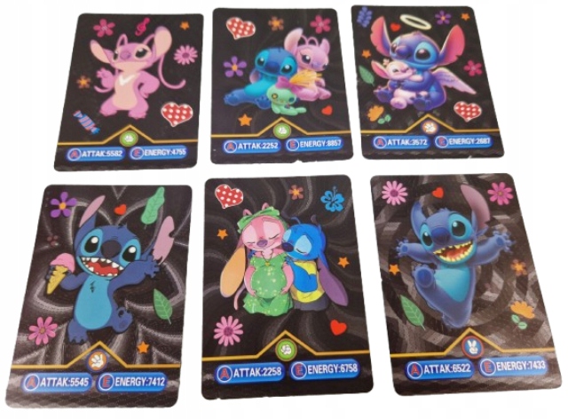 LILO I STITCH ZESTAW 4w1 ZŁOTE CZARNE SREBRNE TĘCZOWE / KOLOROWE 220 sztuk