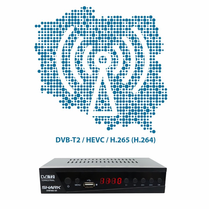 TUNER DEKODER DVBT2 TV NAZIEMNEJ DVB-T2 HEVC H.265 HDMI USB PVR EPG PILOT