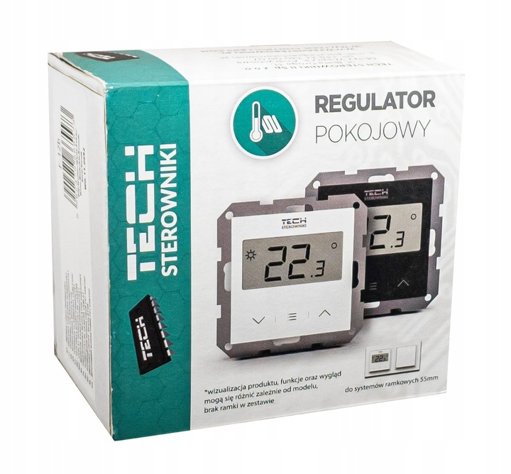 STEROWNIK REGULATOR TERMOSTAT POKOJOWY PODTYNKOWY BIAŁY F-12B TECH L-X TECH