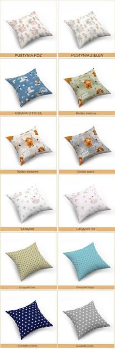 Zestaw 4 poszewek na poduszki, jaśki, 40x40 cm, 100% bawełna, mix