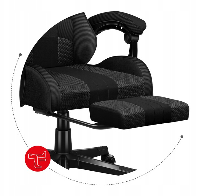 Fotel gamingowy gracza PODNÓŻEK regulowane oparcie HUZARO Force 4.7 Carbon