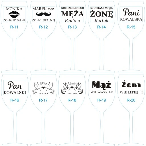 MEGA Kieliszek do wina XXL 530ml Grawer na PREZENT na Ślub Rocznię Urodziny