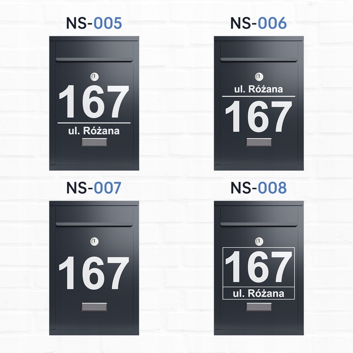 SKRZYNKA NA LISTY Z NUMEREM DOMU | POCZTOWA | A4 | ANTRACYT RAL7016 |