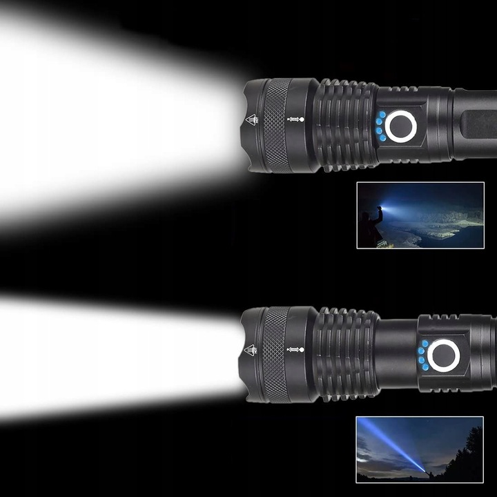 MOCNA LATARKA TAKTYCZNA LED XHP50 ZOOM WOJSKOWA