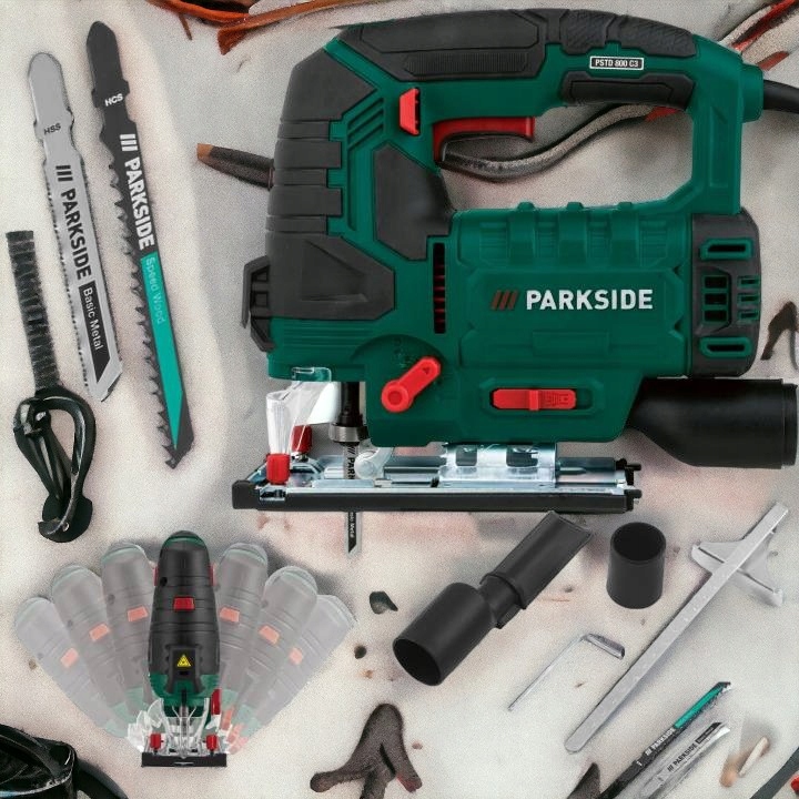 Parkside PSTD 800 C3 Wyrzynarka 800 W Laser Brzeszczoty ZESTAW
