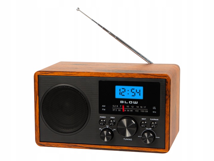 RADIO KUCHENNE RETRO PRZENOŚNE BLUETOOTH ZEGAR LCD FM ANTENA AUX USB-C