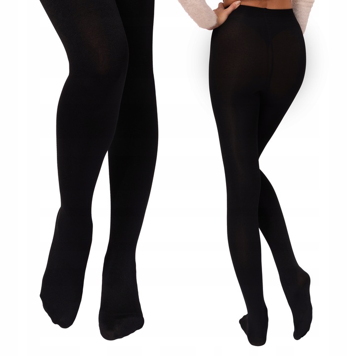 PIRO Rajstopy ocieplane POLARKIEM ciepłe wygodne WEŁNA WIELBŁĄDA czarne