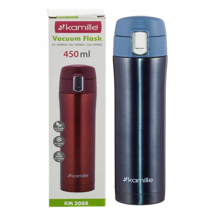 KUBEK TERMICZNY TERMOS STALOWY BUTELKA SZCZELNY pojemny bidon KAMILLE