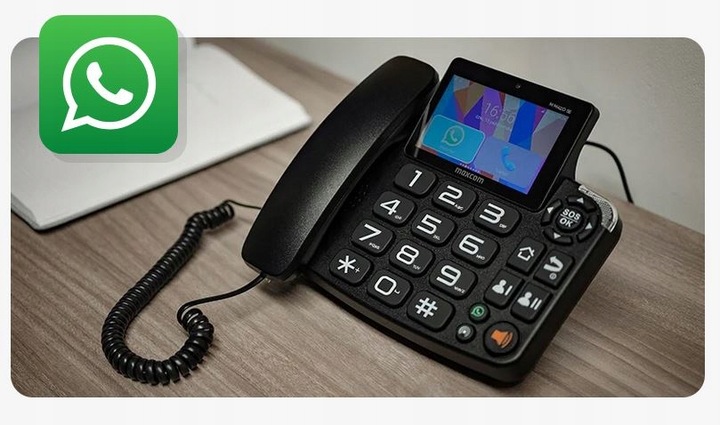 Telefon stacjonarny na kartę sim MM42D SE Android 12 Przycisk SOS WhatsApp