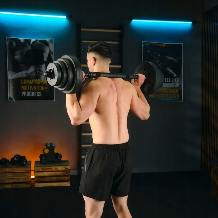 Hantle regulowane bitumiczne z gryfem 20kg zestaw hantli 2x10kg Trex