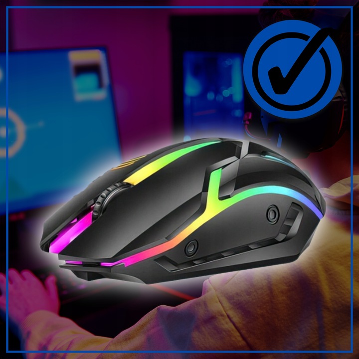 MYSZKA GAMINGOWA MYSZ DLA GRACZY BEZPRZEWODOWA KOMPUTEROWA LED RGB