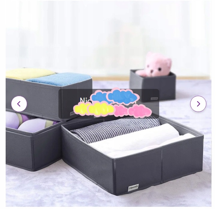 ORGANIZER NA BIELIZNĘ SKARPETKI DO SZUFLADY SZAFY ZESTAW POJEMNIK 6