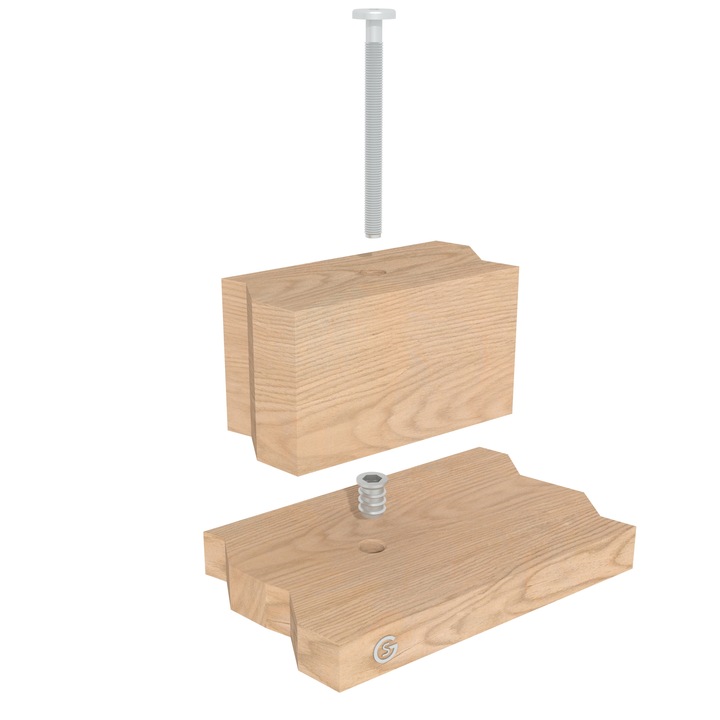 100x Mufa dwugwintowa wkręcana z kołnierzem wpustka wkręt do drewna M6