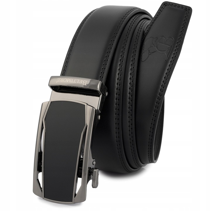 Zestaw prezentowy męski skórzany pasek portfel czarny pudełko