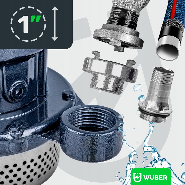 POMPA DO WODY CZYSTEJ BRUDNEJ ŚCIEKÓW SZAMBA Z SITKIEM ZANURZENIOWA 1"