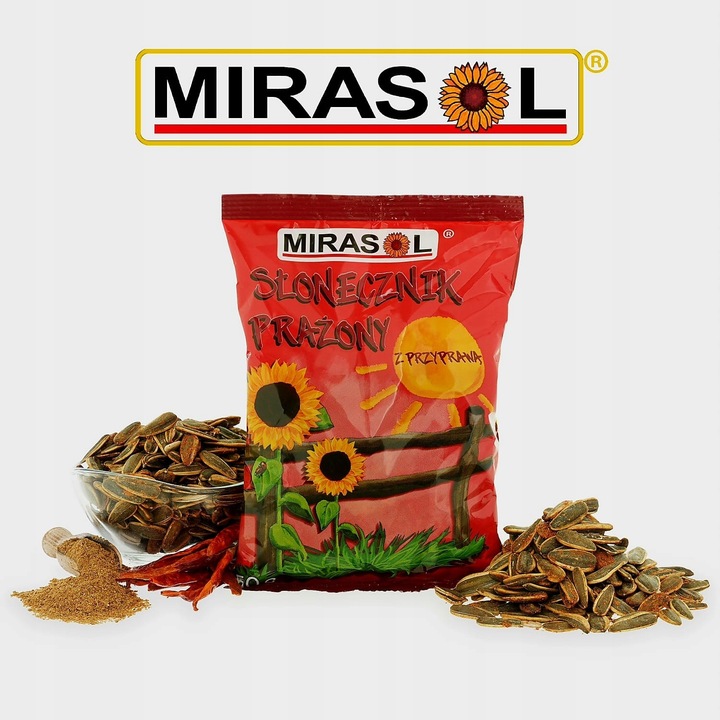 SŁONECZNIK PRAŻONY 150g Z PRZYPRAWĄ MIRASOL DUŻE ZIARNO