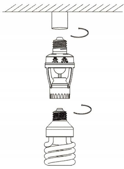 OPRAWKA ŻARÓWKI E27 Z CZUJNIKIEM RUCHU ZMIERZCHU PIR LED DO LAMPY