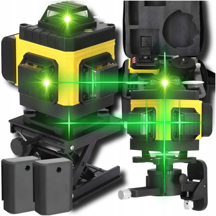 POZIOMNICA LASEROWA POZIOMICA 4D 16 LINII KRZYŻOWA 360 LASER ETUI
