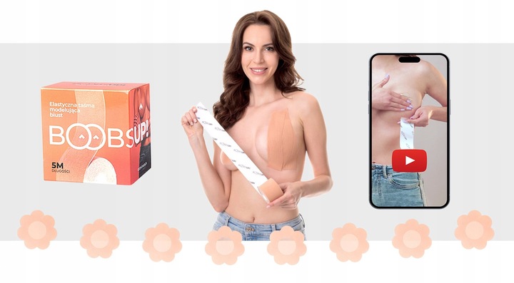 ORYGINALNA TAŚMA MODELUJĄCA DO BIUSTU PIERSI TAPING BIUSTU PIERSI + WIDEO
