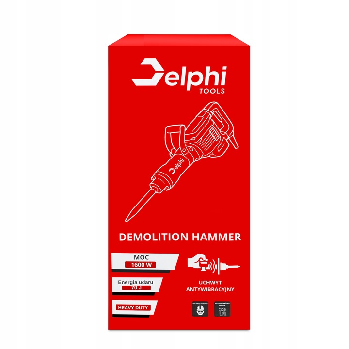 MŁOT WYBURZENIOWY 70J CHŁODZONY OLEJEM UDAROWY MOCNY UDAR HEX30 1600W