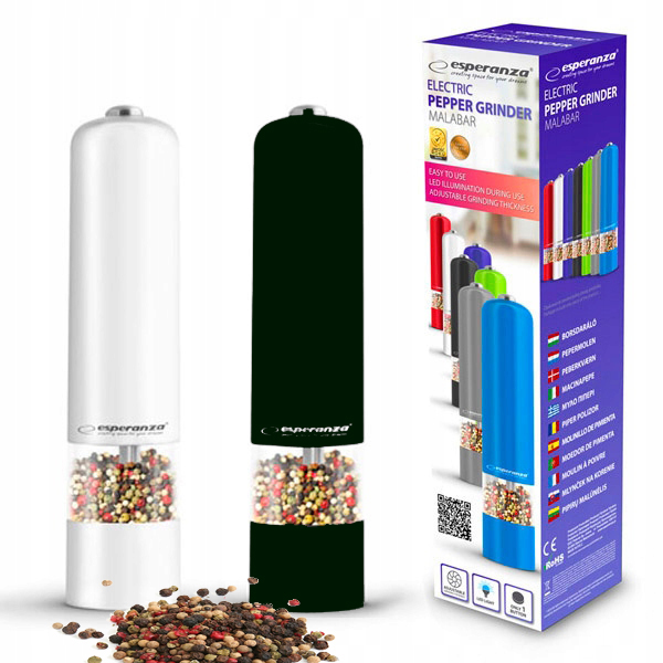 MŁYNEK ELEKTRYCZNY DO SOLI PIEPRZU 2 SZTUKI Zestaw