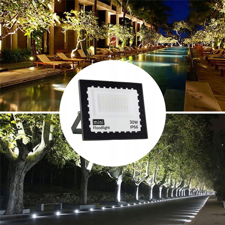 HALOGEN LED 30W NAŚWIETLACZ SLIM ZEWNĘTRZNY ROBOCZY OSZCZĘDNY DO MAGAZYNU