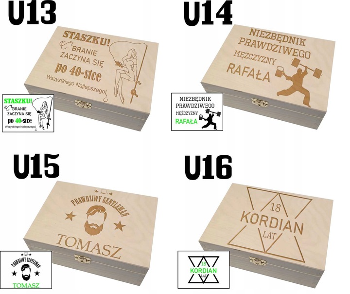 Niezbędnik Skrzynka PREZENT Urodziny BOX 18 30 40 80 pudełko urodzinowe