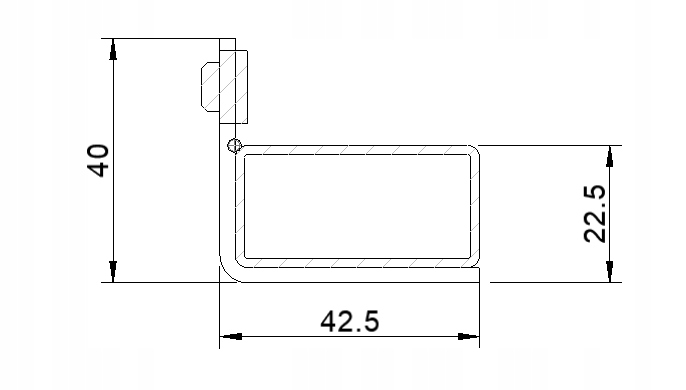 Ogranicznik bramki furtki profilowy 40x20 antracyt L350 RAL7016