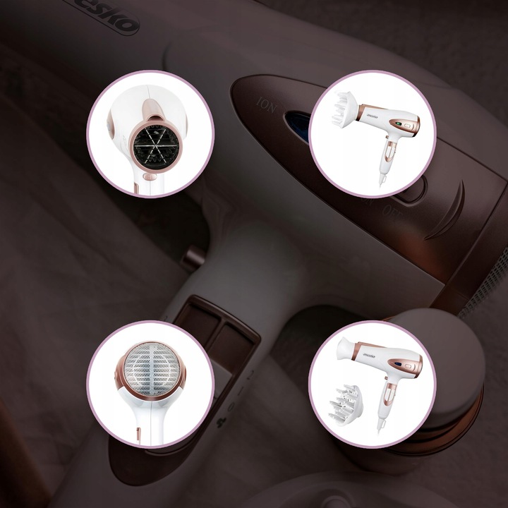 SUSZARKA DO WŁOSÓW Z JONIZACJĄ 2400W Zimny nawiew + Koncentrator i