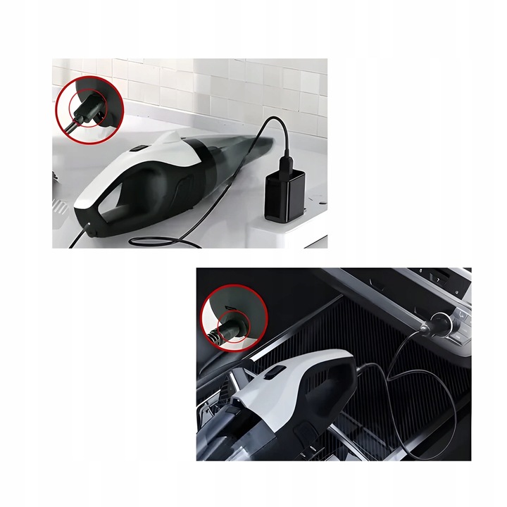 ODKURZACZ RĘCZNY SAMOCHODOWY BEZPRZEWODOWY DO SAMOCHODU PODWÓJNY FILTR