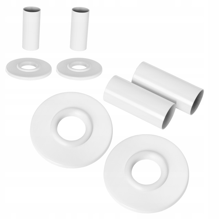 ROZETA MASKOWNICA ZESTAW MASKUJĄCY POJEDYNCZY BIAŁY DO GRZEJNIKÓW RUR