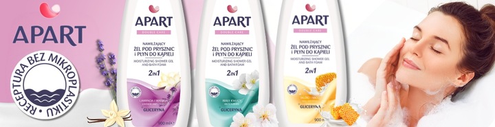 Apart nawilżający żel pod prysznic i Płyn do kąpieli 2w1 MIX Zestaw