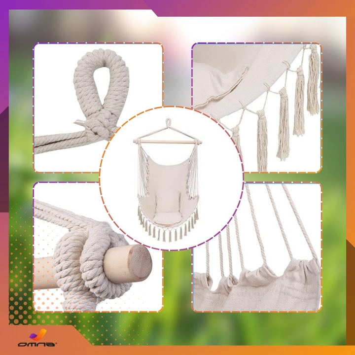 Fotel wiszący krzesło Brazylijskie Huśtawka Hamak Ogrodowy Na Balkon