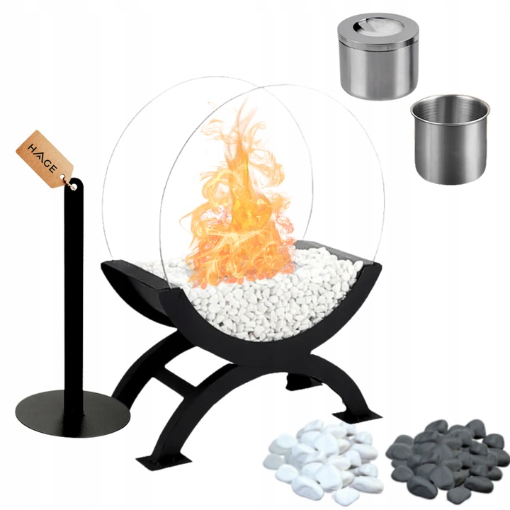 BIOKOMINEK WOLNOSTOJĄCY BEZDYMNY DO DOMU NA TARAS OGRODOWY BIO KOMINEK