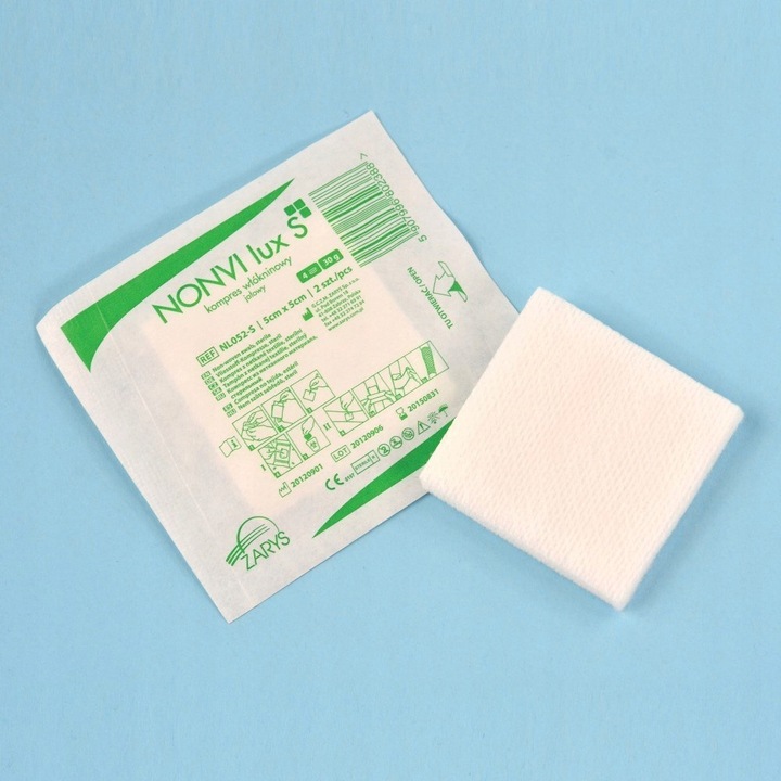 ZARYS NONVI lux S-5cm x 5cm 25szt x 5szt Kompres włókninowy, jałowy