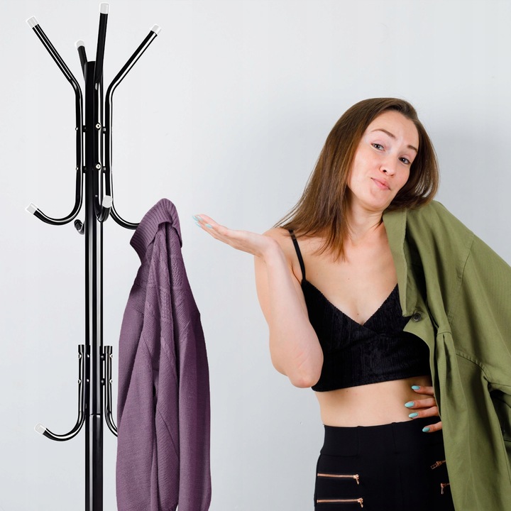 WIESZAK PODŁOGOWY STOJĄCY STOJAK LOFT NA UBRANIA KURTKI 12 RAMION 3